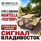 Стол с лавками со спинкой Mantella "Разговор" 2.17м.